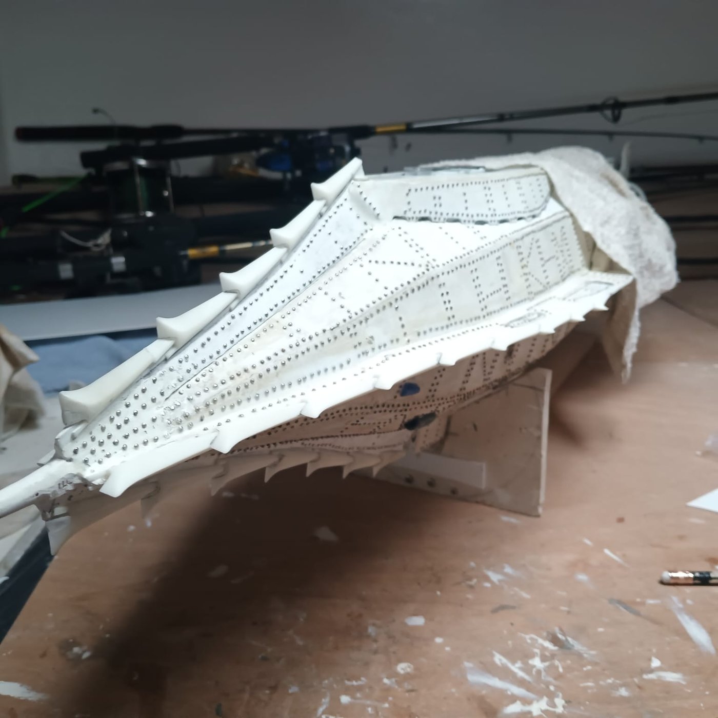 Coque du Nautilus en cours de restauration