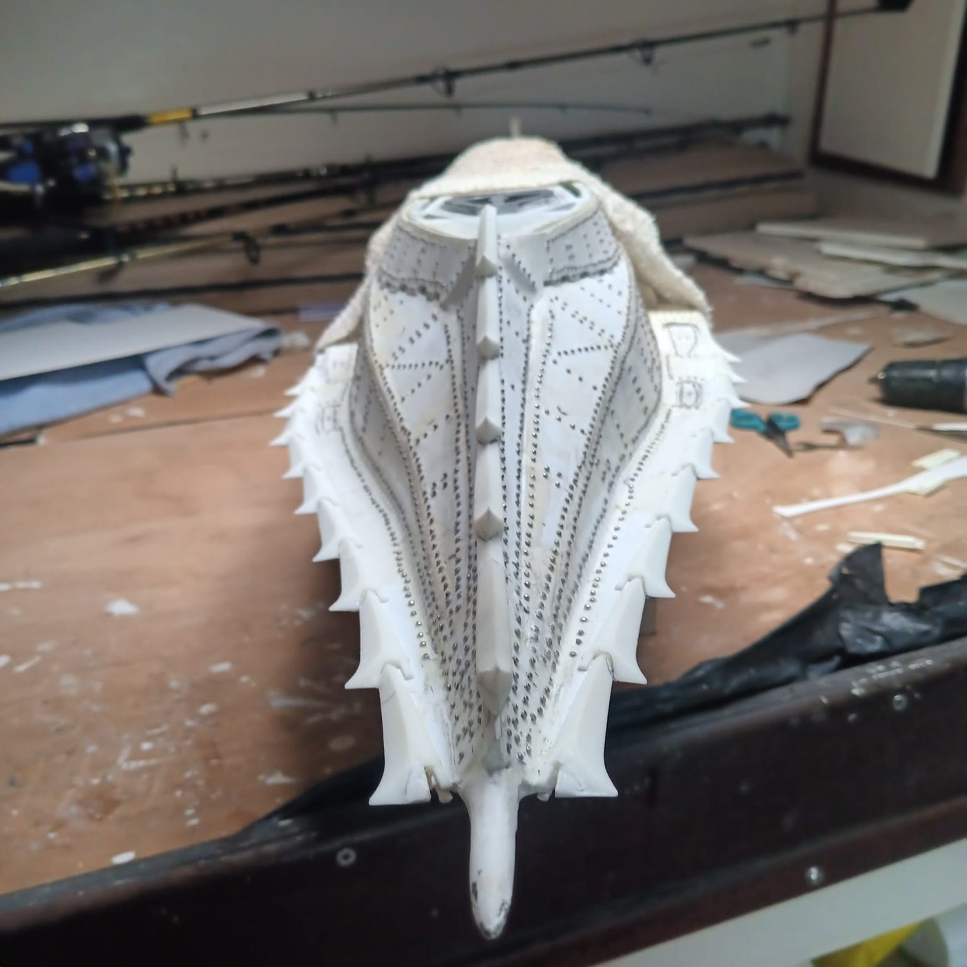 Coque du Nautilus, vue de dessus, en cours de restauration